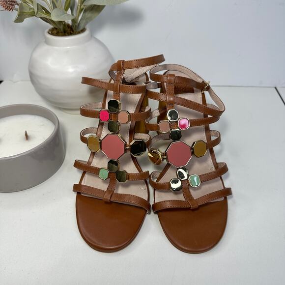 Louise et Cie Lo-Leeba Leather Strappy Heel Toasted Almond Sandal Size 8.5M NWOB - Picture 3 of 10